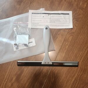 NWT Gray and Black Shower Squeegee And Mount